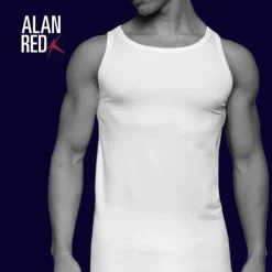 ALAN RED singlets Oakland (2-pack), O-hals stretch, wit