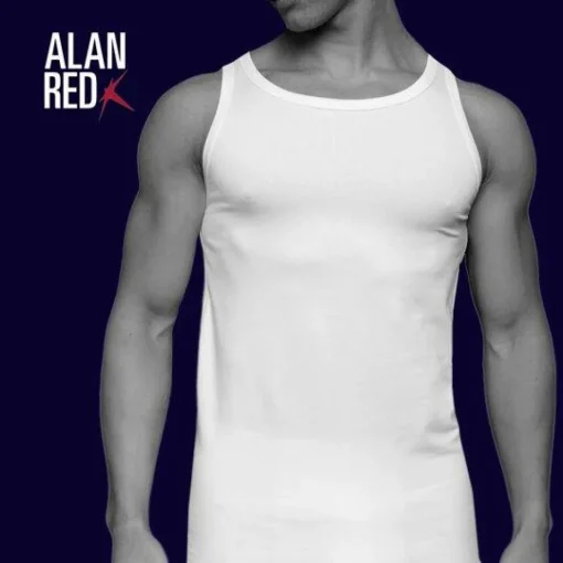 ALAN RED singlets Oakland (2-pack), O-hals stretch, wit