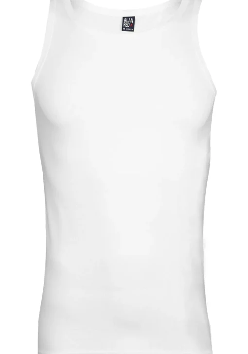 ALAN RED singlets Oakland (2-pack), O-hals stretch, wit