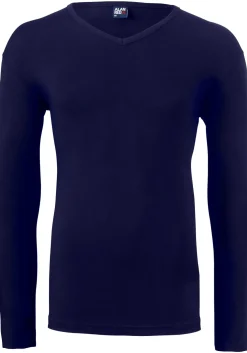 ALAN RED T-shirt Oslo (1-pack), V-hals lange mouw stretch, blauw