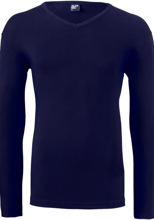 ALAN RED T-shirt Oslo (1-pack), V-hals lange mouw stretch, blauw