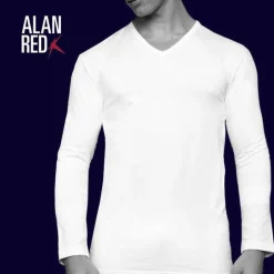 ALAN RED T-shirt Oslo (1-pack), V-hals lange mouw stretch, blauw