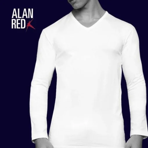 ALAN RED T-shirt Oslo (1-pack), V-hals lange mouw stretch, blauw