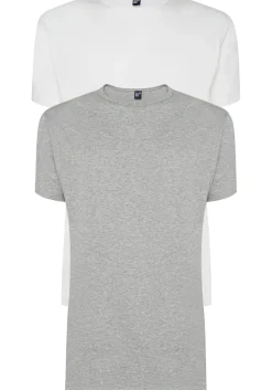ALAN RED T-shirts Derby (2-pack), O-hals, wit en grijs melange