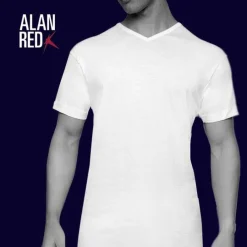 ALAN RED T-shirts Vermont extra lang (2-pack), V-hals, donker blauw
