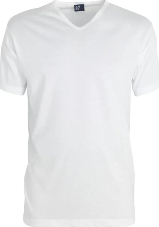 ALAN RED T-shirts Vermont extra lang (2-pack), V-hals, wit