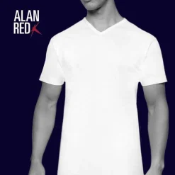 ALAN RED T-shirts Vermont (2-pack), V-hals, wit