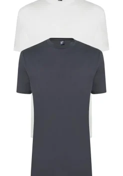 ALAN RED T-shirts Virginia (2-pack), O-hals, wit en antraciet grijs