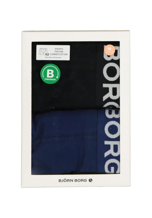 Bjorn Borg boxershorts Core (2-pack), heren boxers normale lengte, zwart en donkerblauw