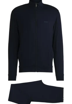 BOSS Bamboo Long Set, heren pyjama set, donkerblauw