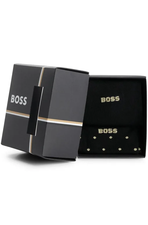 BOSS cadeauset herensokken (2-pack), zwart en zwart gestipt