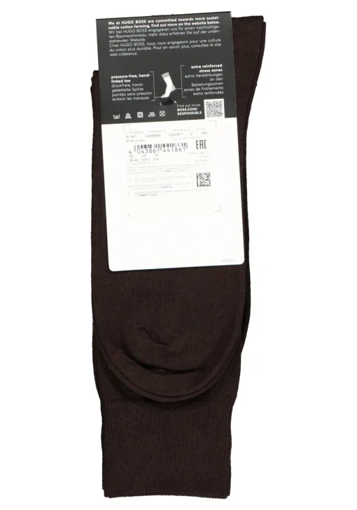 BOSS Cotton Uni (2-pack), herensokken katoen, donkerbruin