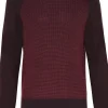 BOSS Dairon regular fit trui wolmengsel, heren trui middeldik O-hals, rood