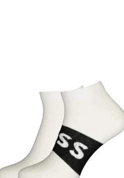 BOSS enkelsokken (2-pack), heren sneaker sokken katoen, wit