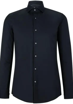 BOSS Hank slim fit overhemd, popeline, zwart