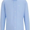 BOSS Joe regular fit overhemd, structuur, blauw