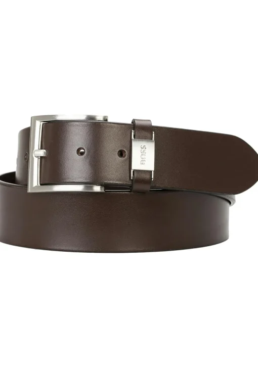 BOSS leren heren riem, donkerbruin