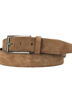 BOSS leren heren riem, koperkleurig