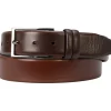 BOSS leren heren riem, middenbruin