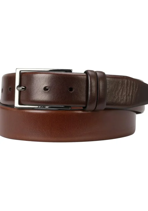 BOSS leren heren riem, middenbruin