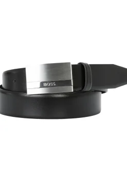 BOSS leren heren riem, zwart