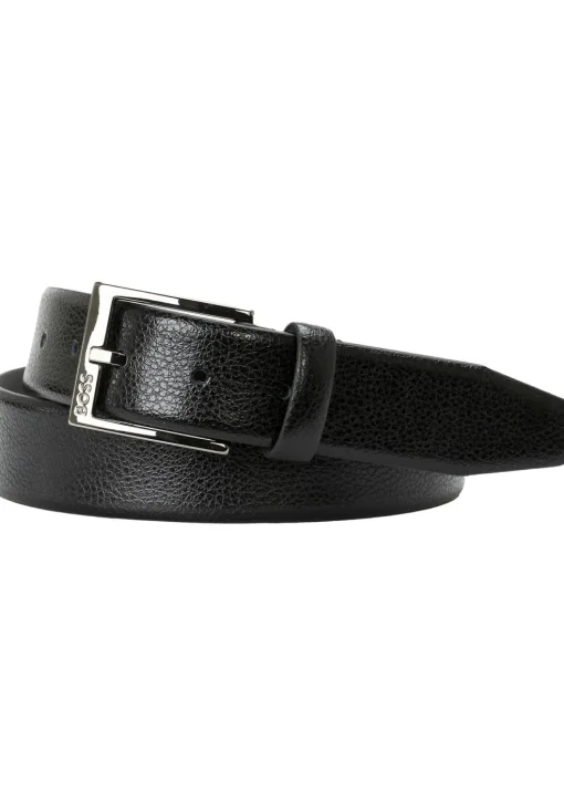 BOSS leren heren riem, zwart