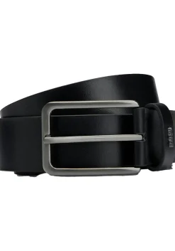 BOSS leren heren riem, zwart