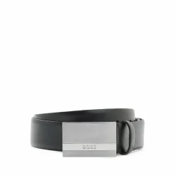 BOSS leren heren riem, zwart