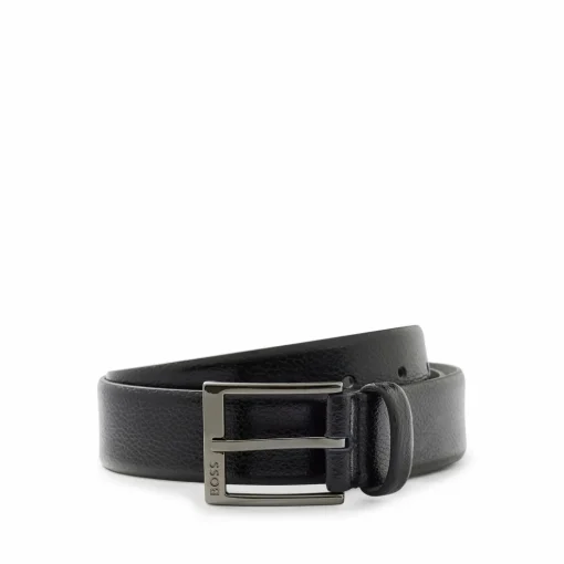 BOSS leren heren riem, zwart