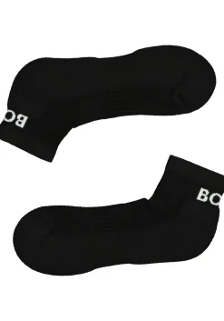 BOSS logo sportsokken (2-pack), heren enkelsokken, zwart
