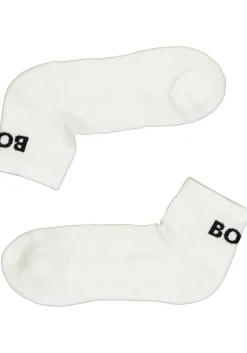 BOSS logo sportsokken (2-pack), heren enkelsokken, wit