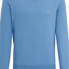 BOSS Pacello regular fit trui katoen, heren trui middeldik V-hals, kobalt blauw