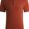 BOSS Pallas regular fit polo, pique, donker oranje