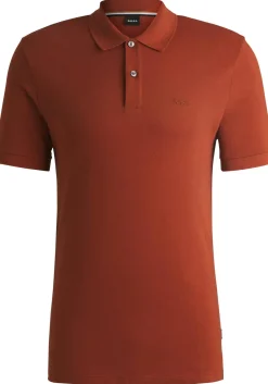 BOSS Pallas regular fit polo, pique, donker oranje