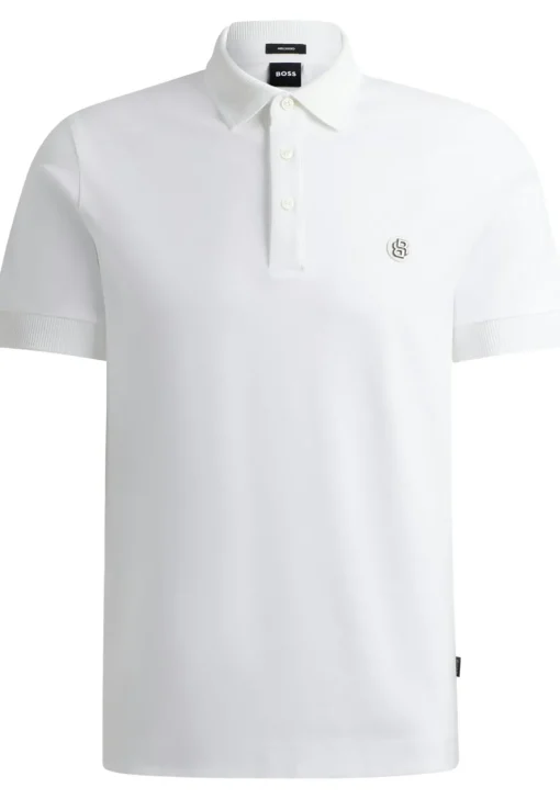 BOSS Parris regular fit heren polo, pique, wit