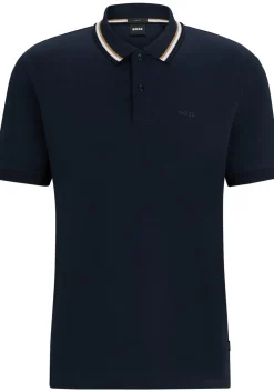 BOSS Penrose slim fit polo, jersey, donkerblauw