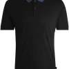 BOSS Phillipson slim fit heren polo, pique, zwart