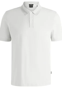 BOSS Phillipson slim fit heren polo, pique, wit