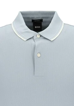 BOSS Prout regular fit heren polo, pique, lichtblauw