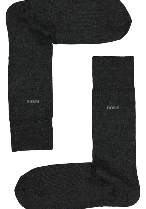 BOSS regular socks (3-pack), herensokken katoen, zwart, grijs en blauw