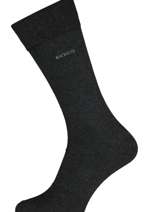 BOSS regular socks (3-pack), herensokken katoen, zwart, grijs en blauw