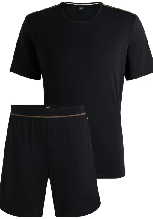 BOSS Ultra Short Set, heren shortama set, zwart