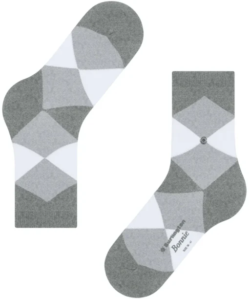 Burlington Bonnie damessokken kort, grijs (light greymel.)