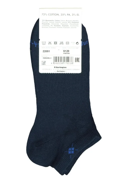 Burlington Everyday dames enkelsokken (2-pack), katoen, marine blauw