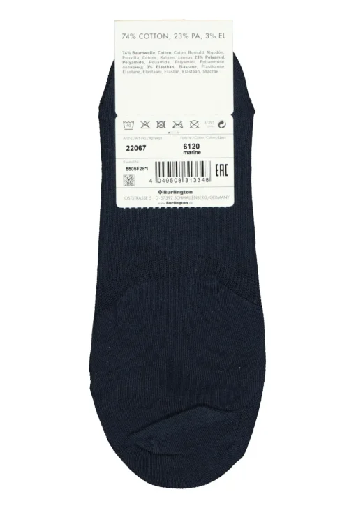 Burlington Everyday dames invisible sokken (2-pack), katoen, donkerblauw (marine)
