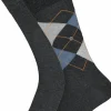 Burlington Everyday herensokken (2-pack), katoen, antraciet uni en geruit