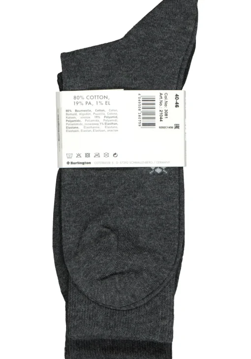 Burlington Everyday herensokken (2-pack), katoen, antraciet uni en geruit