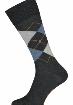Burlington Everyday herensokken (2-pack), katoen, antraciet uni en geruit