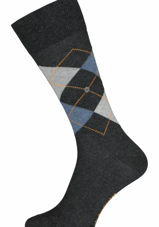 Burlington Everyday herensokken (2-pack), katoen, antraciet uni en geruit