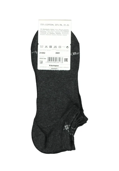 Burlington Everyday heren enkelsokken (2-pack), katoen, antraciet grijs